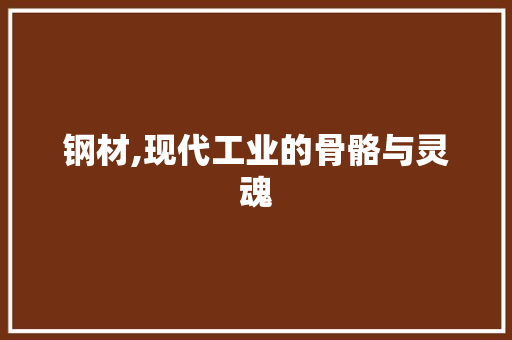 钢材,现代工业的骨骼与灵魂