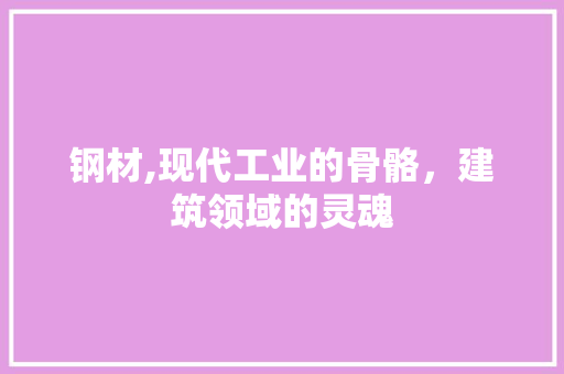 钢材,现代工业的骨骼，建筑领域的灵魂