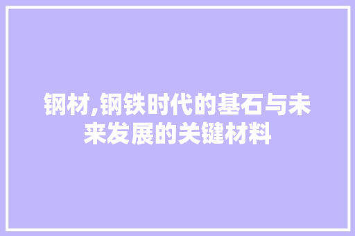 钢材,钢铁时代的基石与未来发展的关键材料