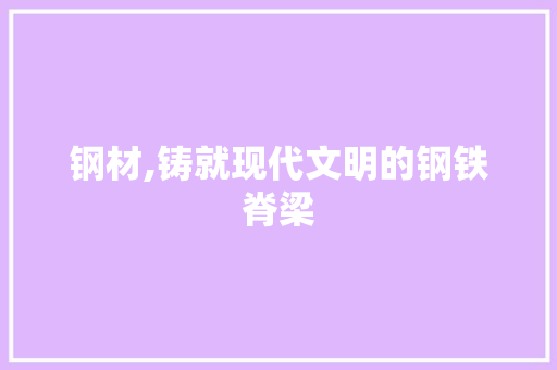 钢材,铸就现代文明的钢铁脊梁