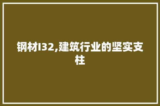 钢材I32,建筑行业的坚实支柱