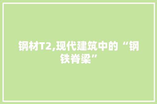 钢材T2,现代建筑中的“钢铁脊梁”