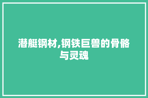 潜艇钢材,钢铁巨兽的骨骼与灵魂