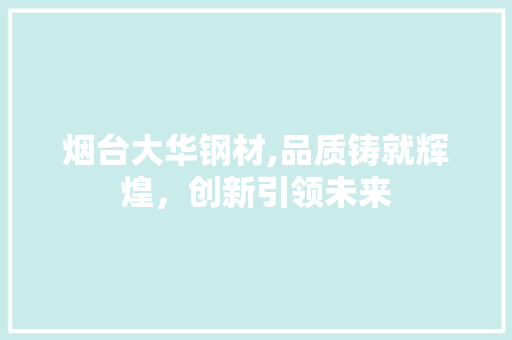 烟台大华钢材,品质铸就辉煌，创新引领未来