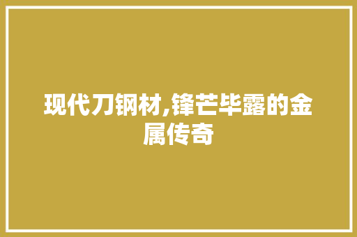 现代刀钢材,锋芒毕露的金属传奇