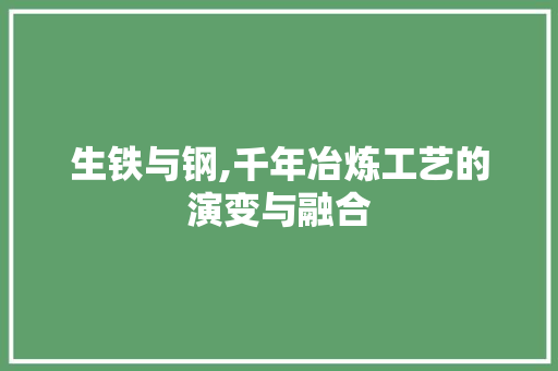 生铁与钢,千年冶炼工艺的演变与融合