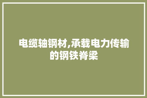 电缆轴钢材,承载电力传输的钢铁脊梁