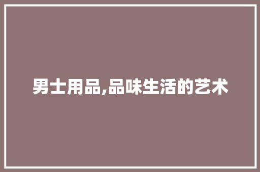 男士用品,品味生活的艺术