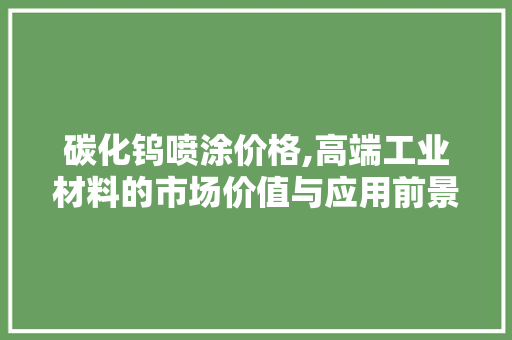碳化钨喷涂价格,高端工业材料的市场价值与应用前景