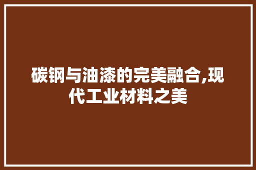 碳钢与油漆的完美融合,现代工业材料之美