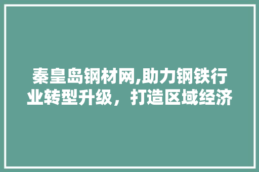 秦皇岛钢材网,助力钢铁行业转型升级，打造区域经济新引擎