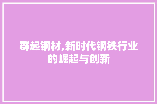 群起钢材,新时代钢铁行业的崛起与创新