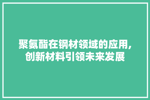 聚氨酯在钢材领域的应用,创新材料引领未来发展