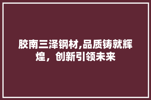 胶南三泽钢材,品质铸就辉煌，创新引领未来