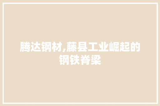 腾达钢材,藤县工业崛起的钢铁脊梁