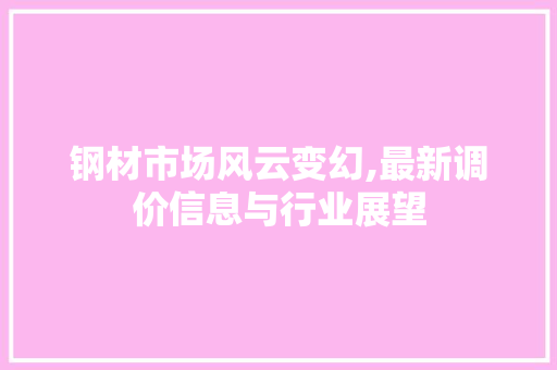 钢材市场风云变幻,最新调价信息与行业展望