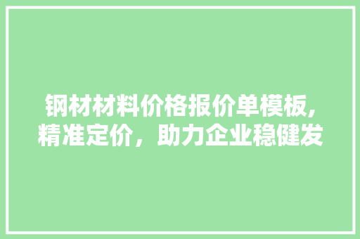 钢材材料价格报价单模板,精准定价，助力企业稳健发展