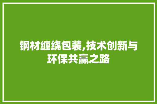 钢材缠绕包装,技术创新与环保共赢之路