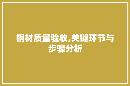 钢材质量验收,关键环节与步骤分析
