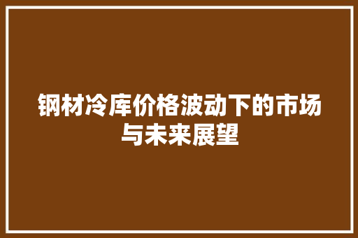 钢材冷库价格波动下的市场与未来展望