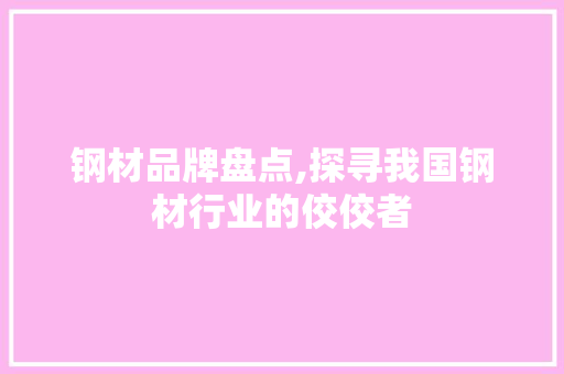 钢材品牌盘点,探寻我国钢材行业的佼佼者