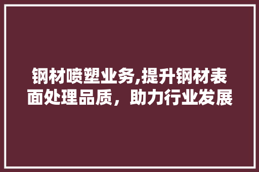 钢材喷塑业务,提升钢材表面处理品质，助力行业发展