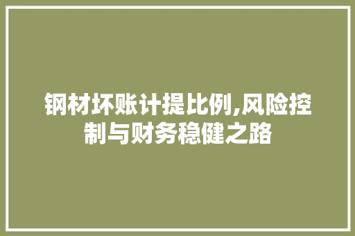 钢材坏账计提比例,风险控制与财务稳健之路