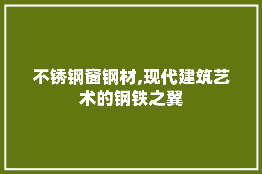 不锈钢窗钢材,现代建筑艺术的钢铁之翼