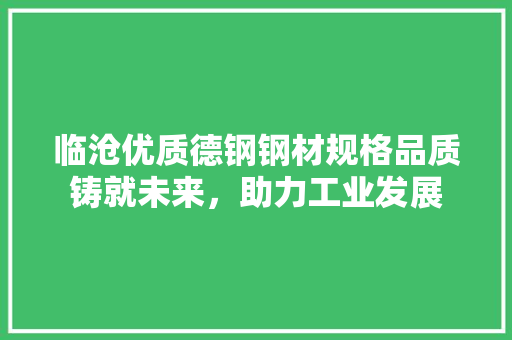 临沧优质德钢钢材规格品质铸就未来，助力工业发展
