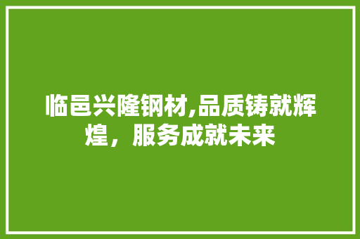 临邑兴隆钢材,品质铸就辉煌，服务成就未来