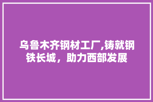 乌鲁木齐钢材工厂,铸就钢铁长城，助力西部发展