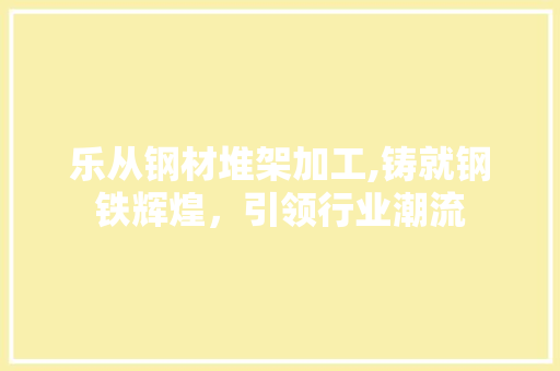 乐从钢材堆架加工,铸就钢铁辉煌，引领行业潮流