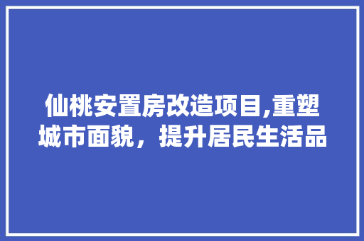 仙桃安置房改造项目,重塑城市面貌，提升居民生活品质