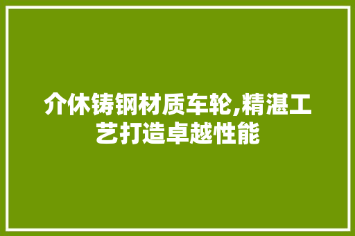 介休铸钢材质车轮,精湛工艺打造卓越性能
