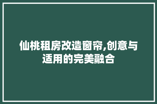 仙桃租房改造窗帘,创意与适用的完美融合