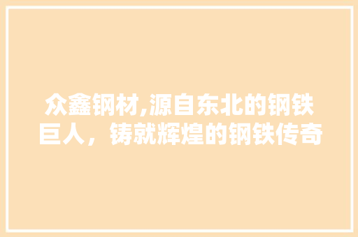 众鑫钢材,源自东北的钢铁巨人，铸就辉煌的钢铁传奇