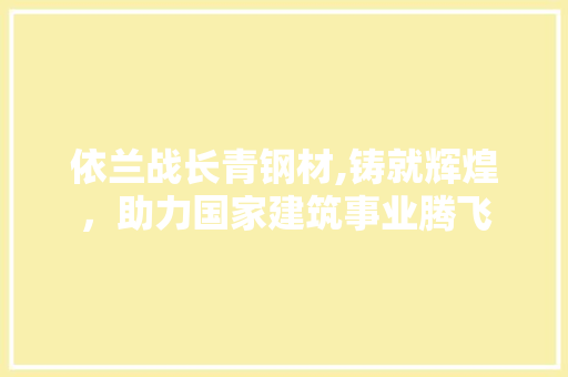 依兰战长青钢材,铸就辉煌，助力国家建筑事业腾飞