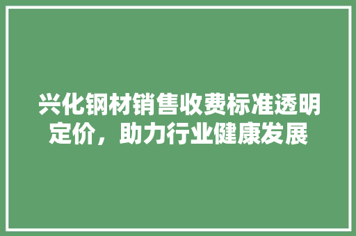 兴化钢材销售收费标准透明定价，助力行业健康发展