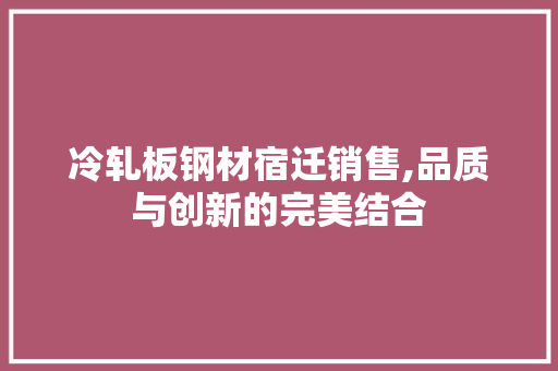 冷轧板钢材宿迁销售,品质与创新的完美结合