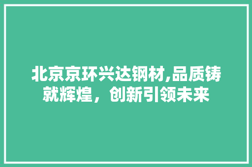 北京京环兴达钢材,品质铸就辉煌，创新引领未来