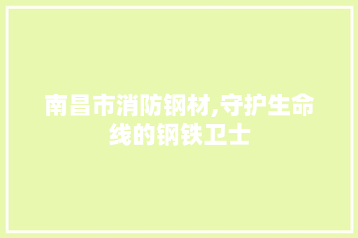 南昌市消防钢材,守护生命线的钢铁卫士