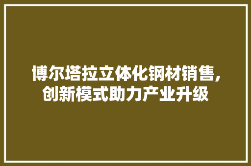博尔塔拉立体化钢材销售,创新模式助力产业升级