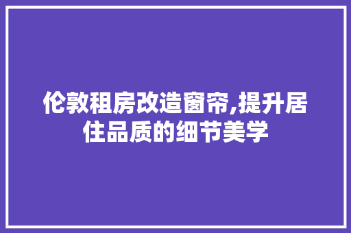伦敦租房改造窗帘,提升居住品质的细节美学
