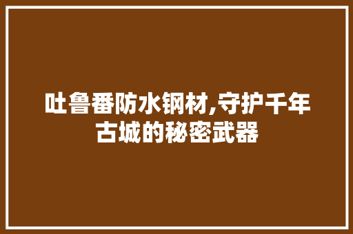 吐鲁番防水钢材,守护千年古城的秘密武器