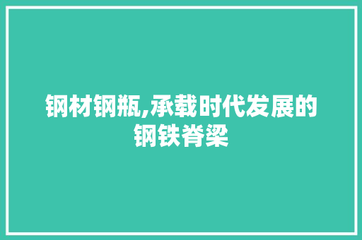 钢材钢瓶,承载时代发展的钢铁脊梁