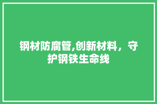 钢材防腐管,创新材料，守护钢铁生命线