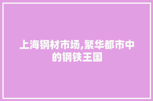 上海钢材市场,繁华都市中的钢铁王国