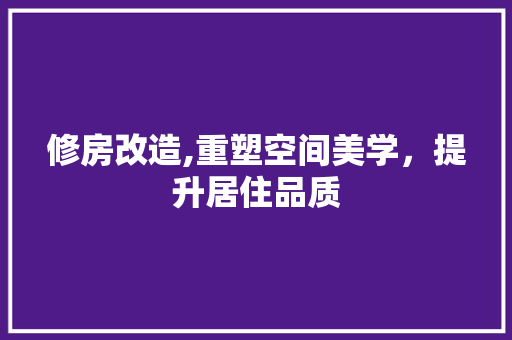 修房改造,重塑空间美学，提升居住品质