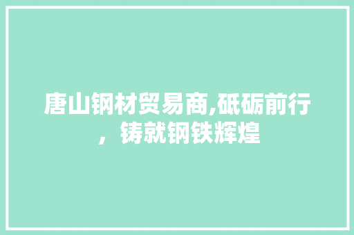 唐山钢材贸易商,砥砺前行，铸就钢铁辉煌