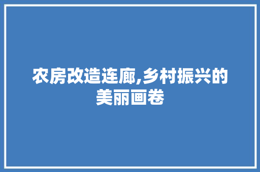 农房改造连廊,乡村振兴的美丽画卷